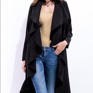Throw over layered trench coat